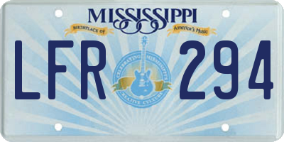 MS license plate LFR294