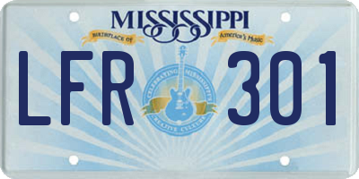 MS license plate LFR301