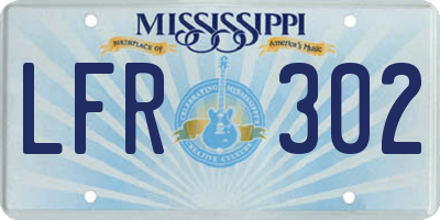 MS license plate LFR302