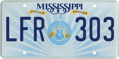 MS license plate LFR303