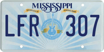 MS license plate LFR307