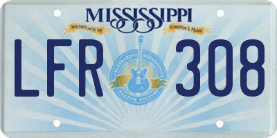 MS license plate LFR308