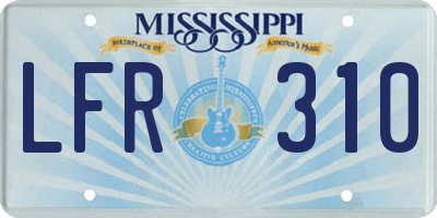 MS license plate LFR310