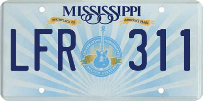 MS license plate LFR311