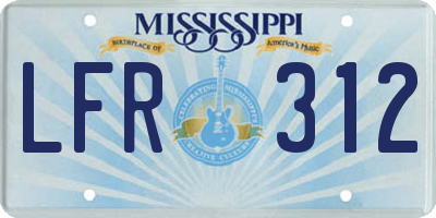 MS license plate LFR312