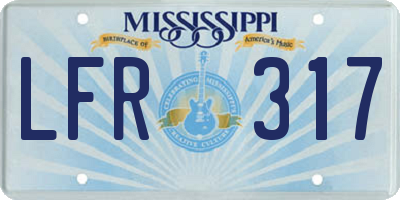 MS license plate LFR317