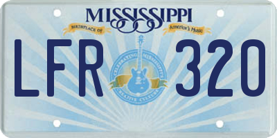 MS license plate LFR320