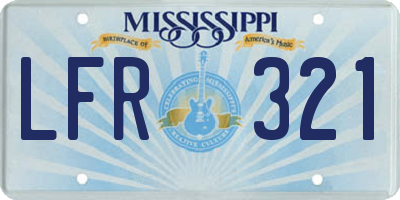 MS license plate LFR321