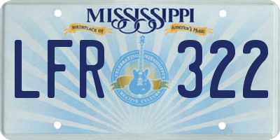 MS license plate LFR322