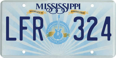 MS license plate LFR324