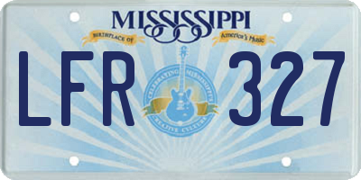 MS license plate LFR327
