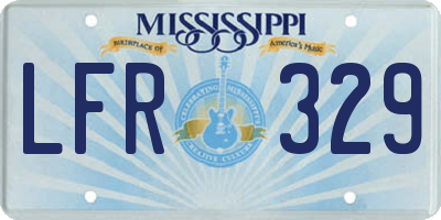 MS license plate LFR329