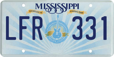 MS license plate LFR331