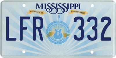 MS license plate LFR332