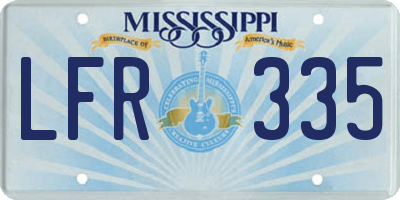 MS license plate LFR335