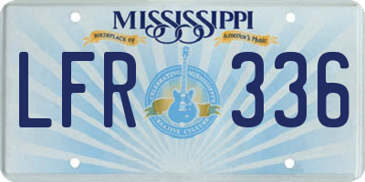 MS license plate LFR336