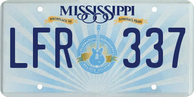MS license plate LFR337