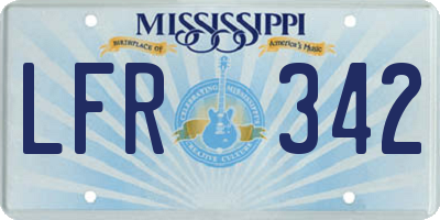 MS license plate LFR342