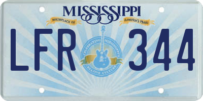 MS license plate LFR344