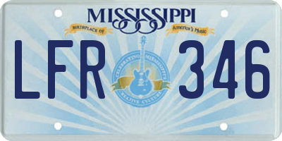 MS license plate LFR346