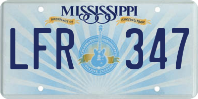 MS license plate LFR347