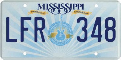 MS license plate LFR348