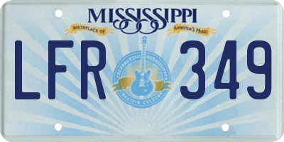 MS license plate LFR349