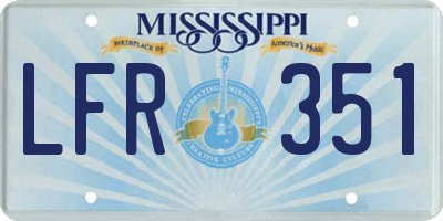 MS license plate LFR351