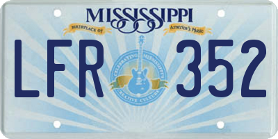 MS license plate LFR352