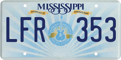 MS license plate LFR353