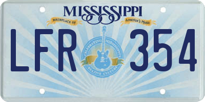 MS license plate LFR354