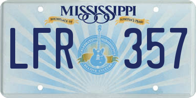 MS license plate LFR357