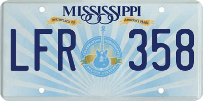 MS license plate LFR358