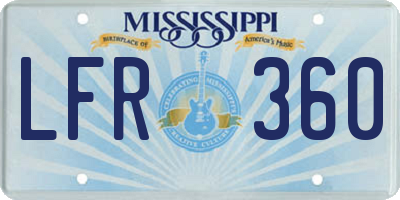 MS license plate LFR360