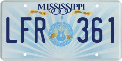 MS license plate LFR361
