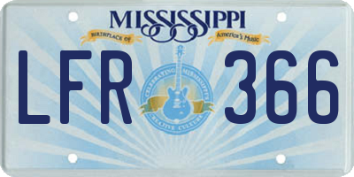 MS license plate LFR366