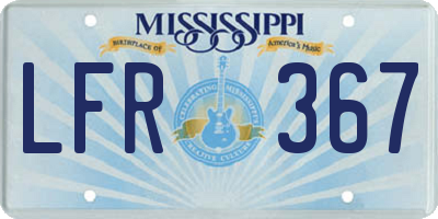 MS license plate LFR367