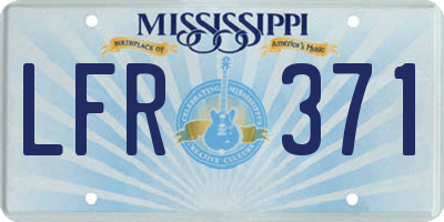 MS license plate LFR371