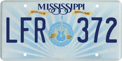 MS license plate LFR372