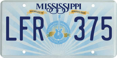 MS license plate LFR375