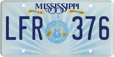 MS license plate LFR376