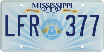 MS license plate LFR377