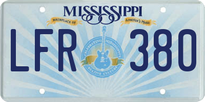 MS license plate LFR380