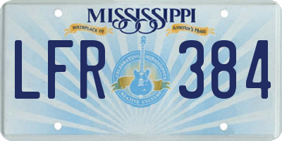 MS license plate LFR384