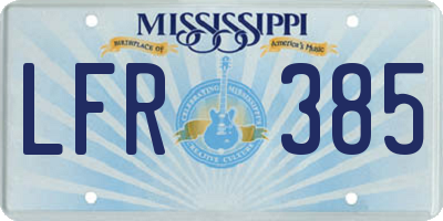 MS license plate LFR385