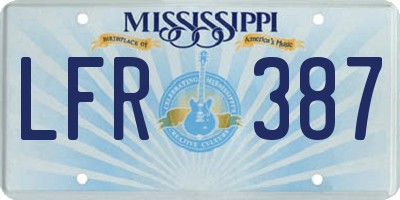 MS license plate LFR387