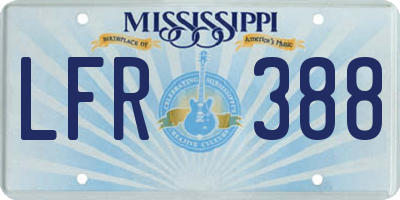MS license plate LFR388