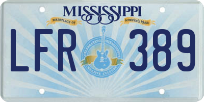 MS license plate LFR389