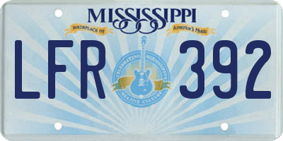 MS license plate LFR392