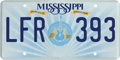 MS license plate LFR393